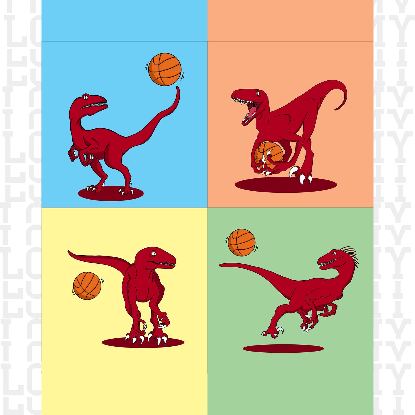Red Raptors Poster