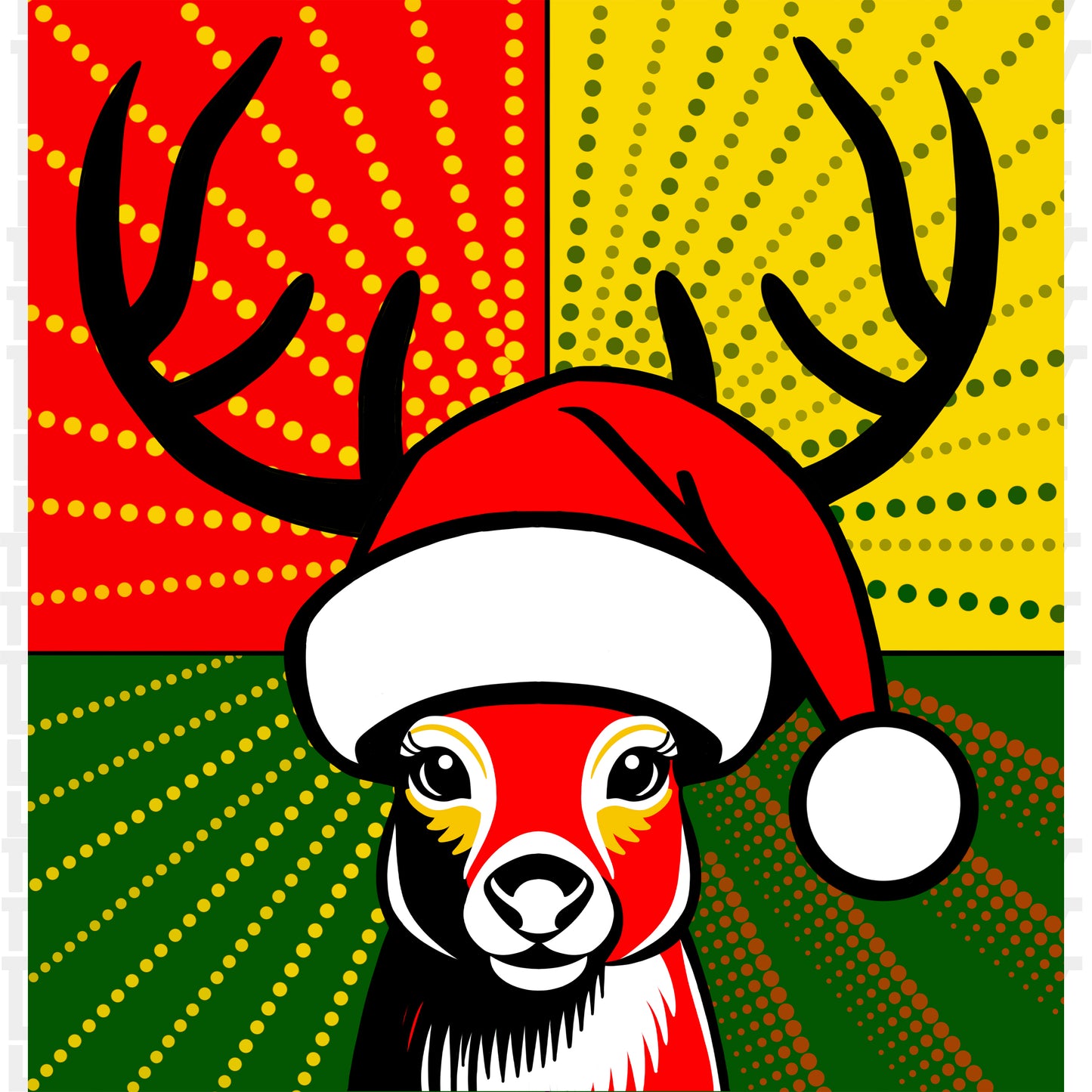 Pop Art Christmas Reindeer