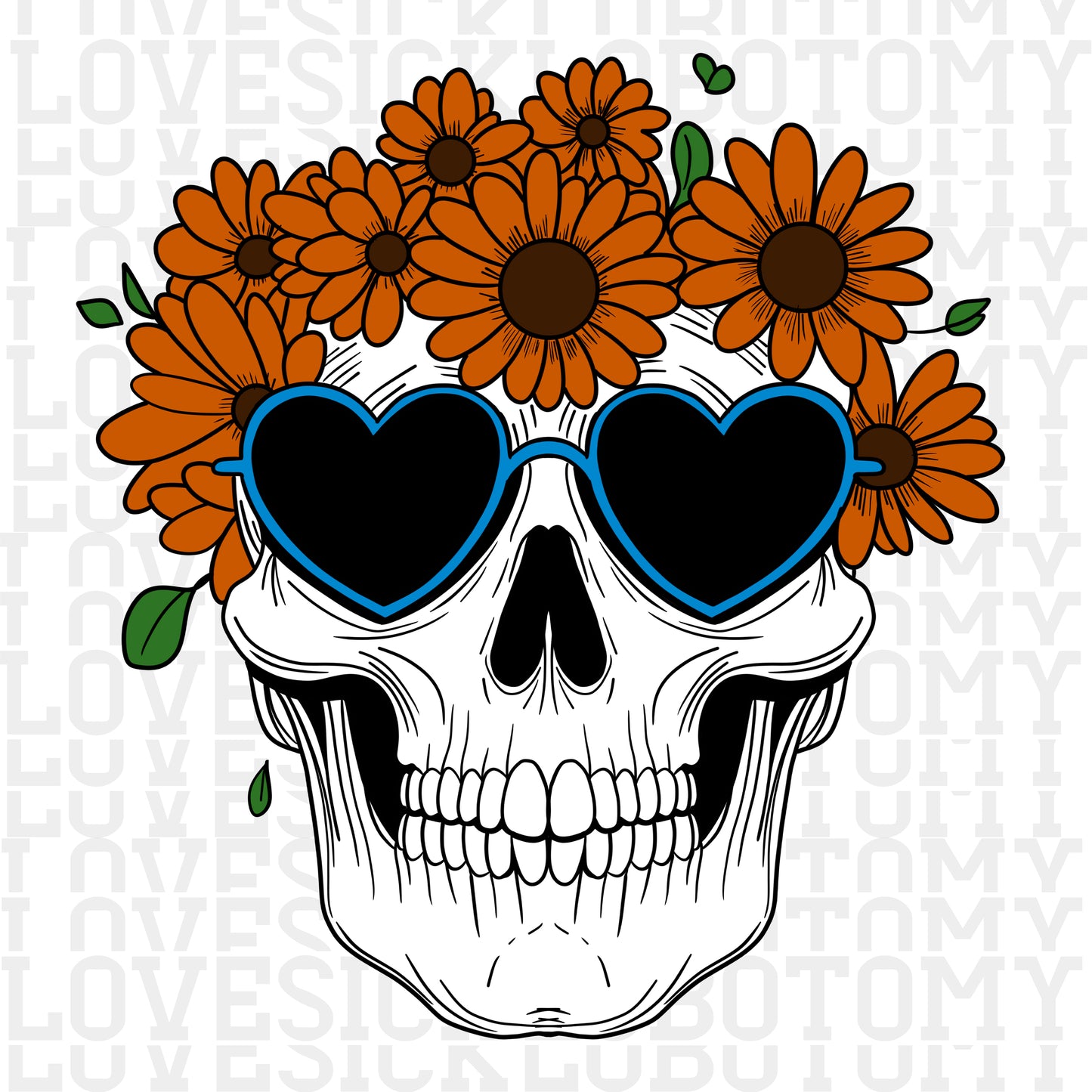 Floral Skull w/Glasses
