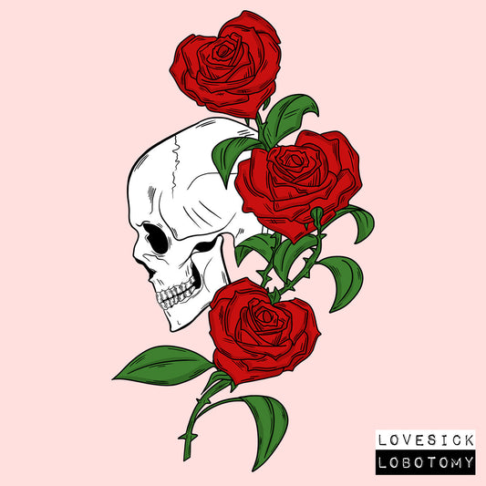 Skull w/Heart Roses