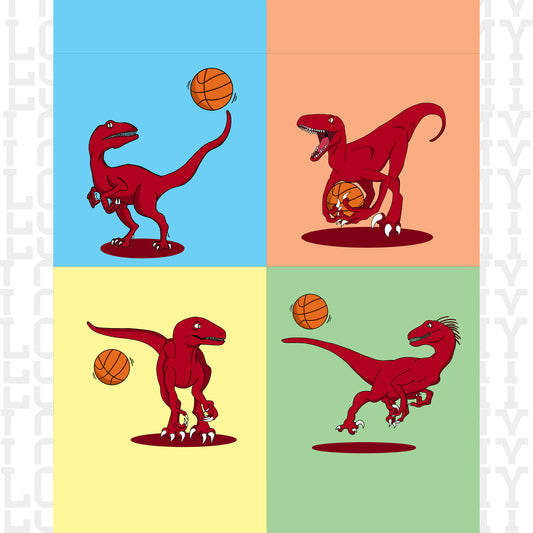 Red Raptors Poster