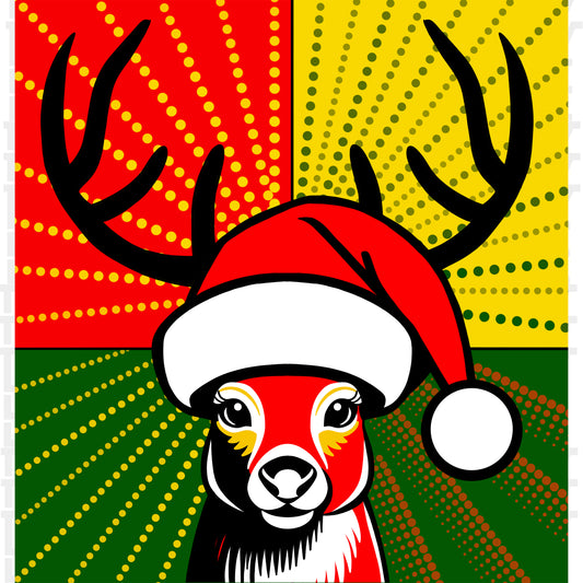 Pop Art Christmas Reindeer