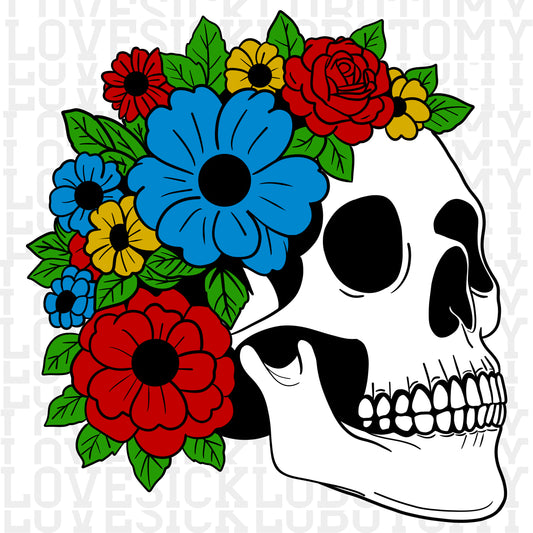 Skull w/Flowers