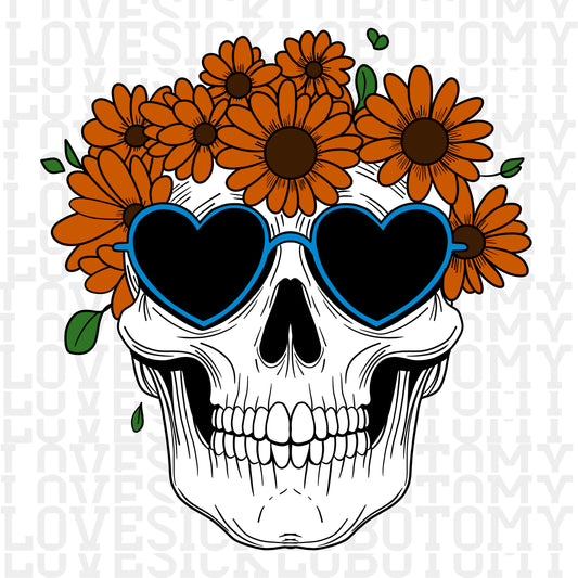 Floral Skull w/Glasses
