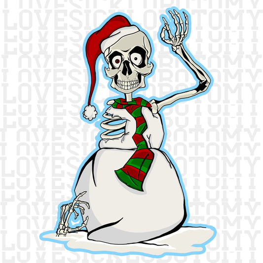 Snowman with Skeleton Head