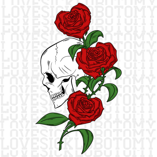 Skull w/Rose Hearts