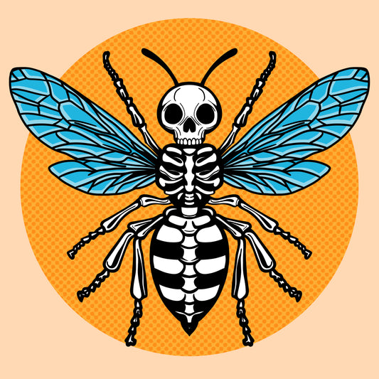 Skeleton Bee Digital Art Print