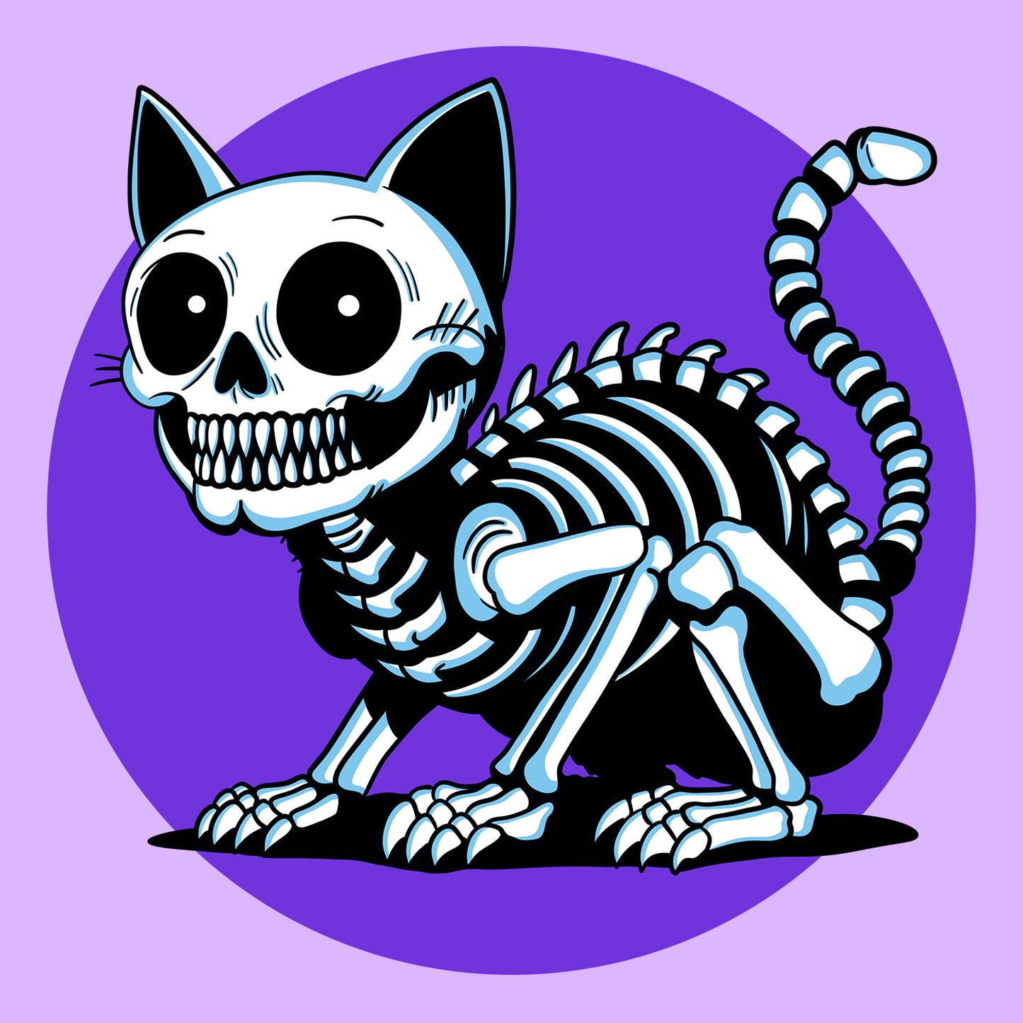 Skeleton Cat Digital Art Print