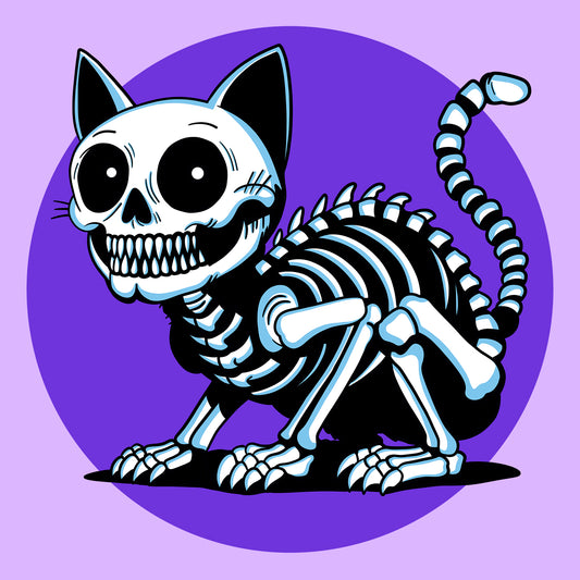Skeleton Cat Digital Art Print