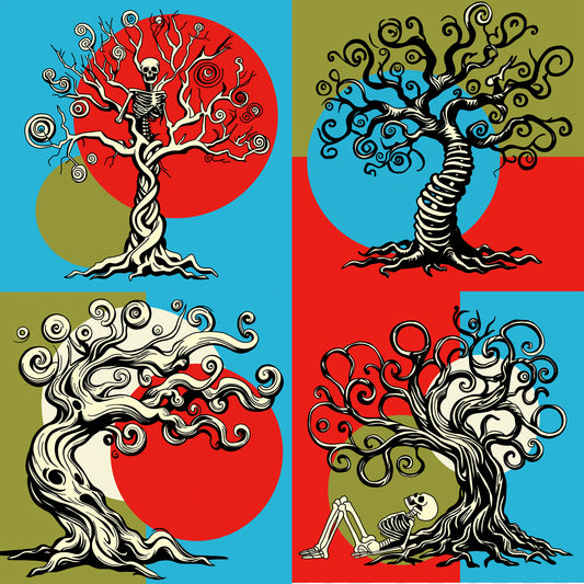 Twisted Trees Set of 4